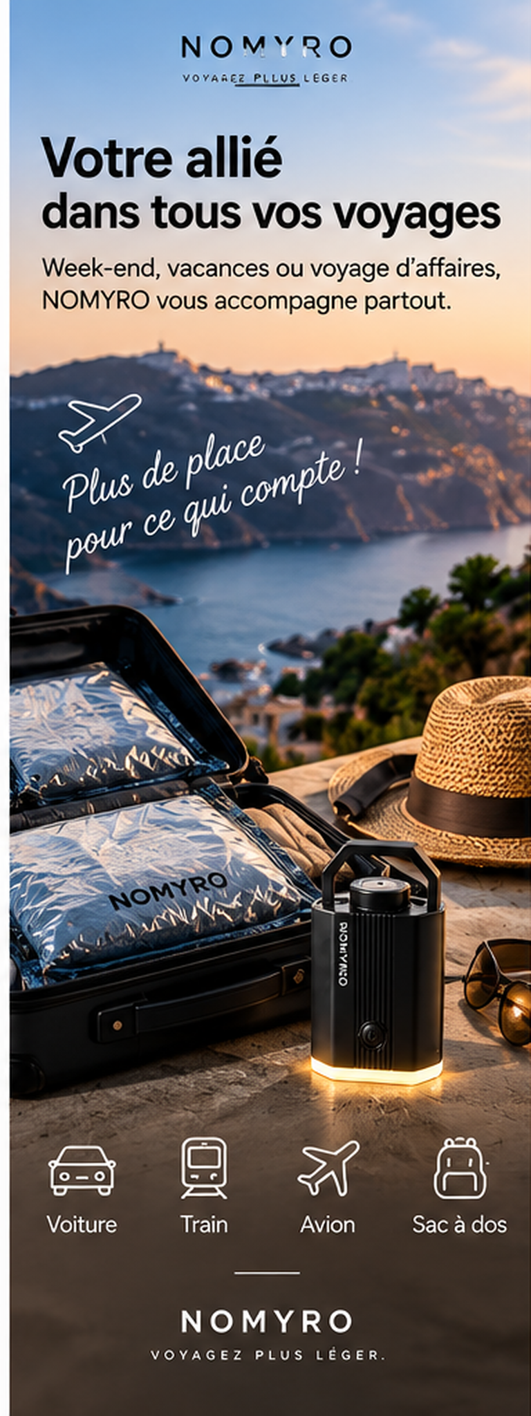 NOMYRO votre allié en voyage, valise et sacs de compression